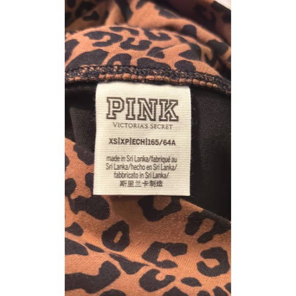Vintage Y2K PINK Victoria's Secret Leopard Leggings Activewear Athleisure XS - Picture 3 of 7